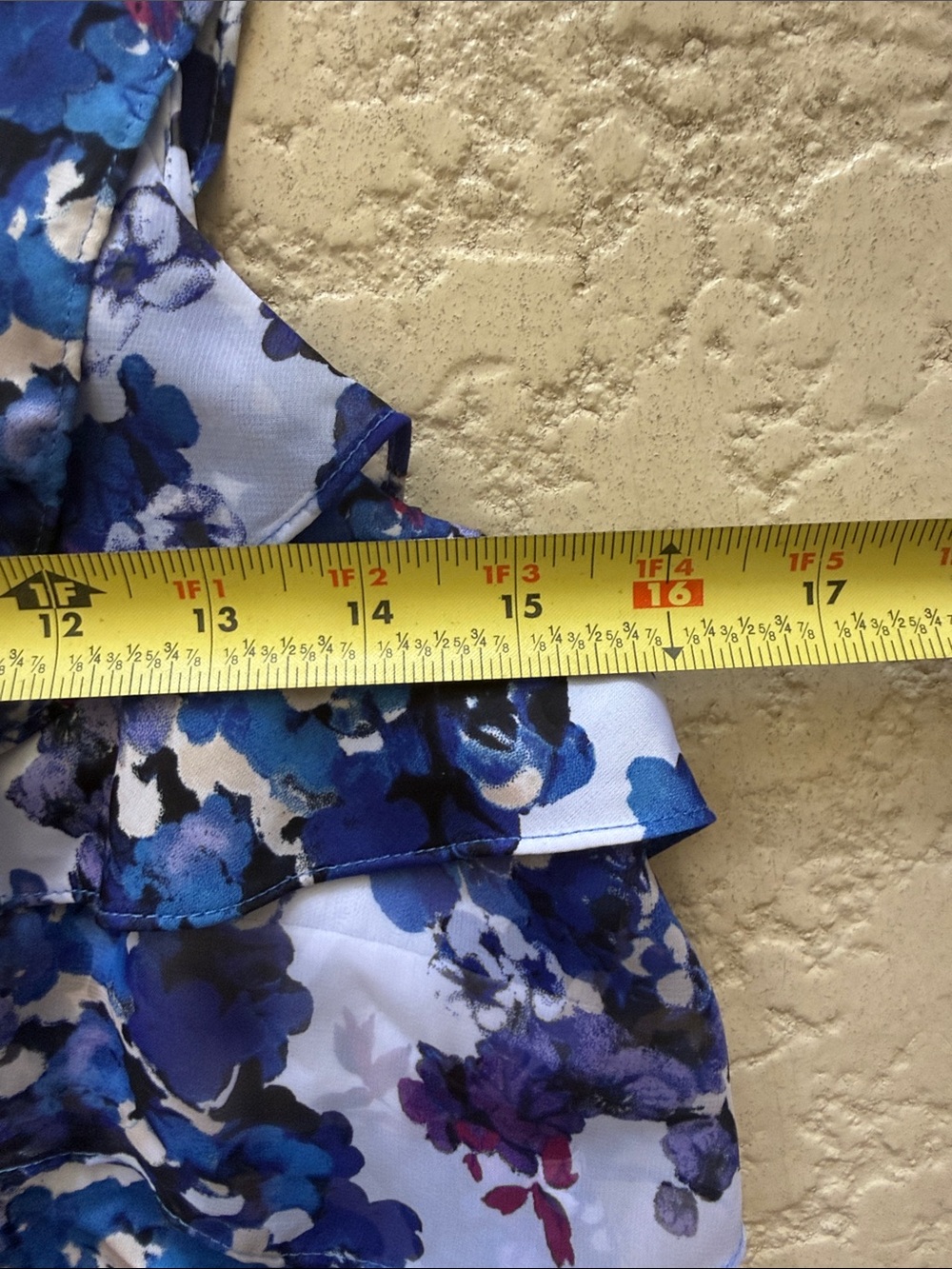 Floral Ruffle Tiered Tank Top - Blue Multi - Picture 3 of 5